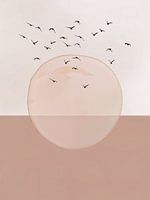 Neutral Beige Schattierungen | Mid-Century Minimalist Abstrakt Modern Kunstwerk 01