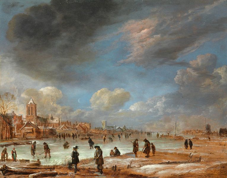 Vue de la rivière en hiver, Aert van der Neer par Schilders Gilde
