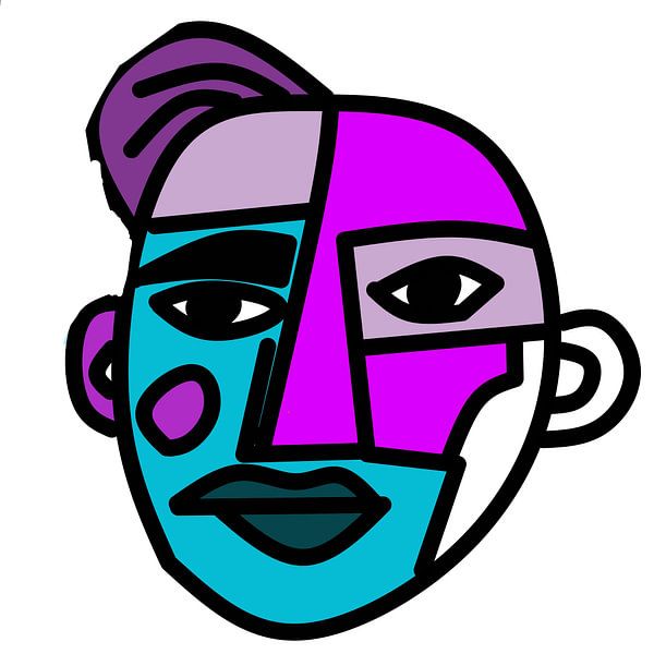 Cubase Abstract Portrait Art – Modern Digital Expression by Aden Pink Galerry