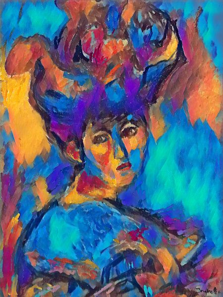 Femme avec chapeau. (1) par Ineke de Rijk