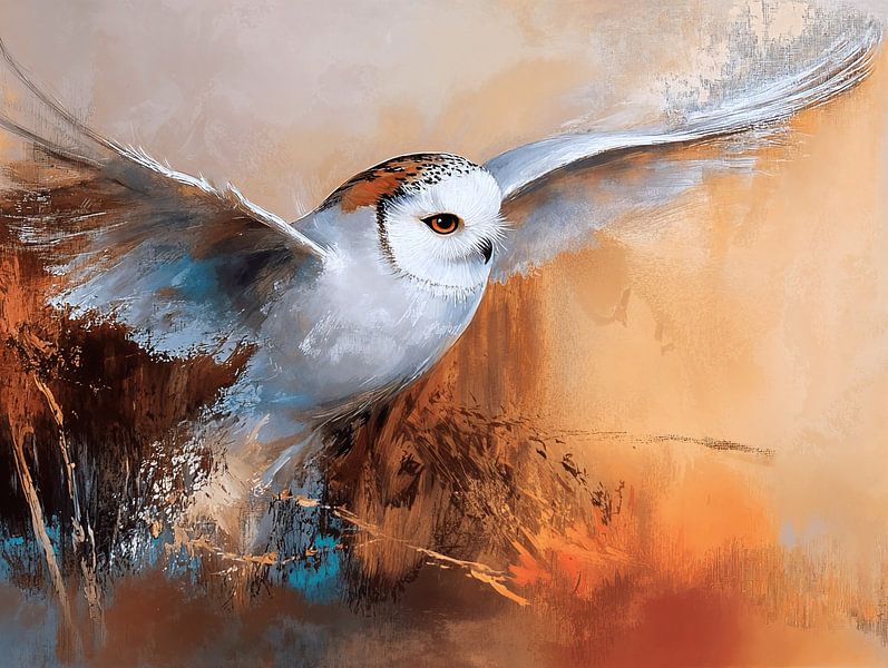 Ein Traum von einer Schneeeule am Morgen von Karina Brouwer