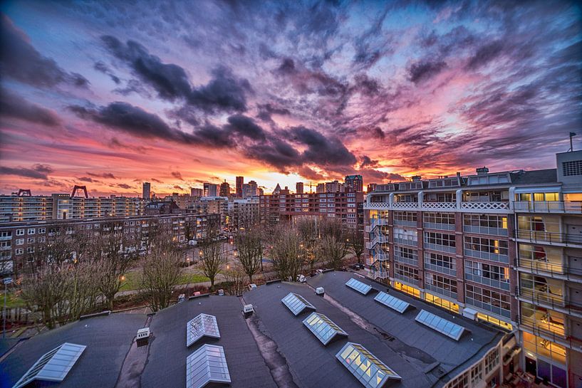 Sunset over Rotterdam HDR by Pieter van Roijen