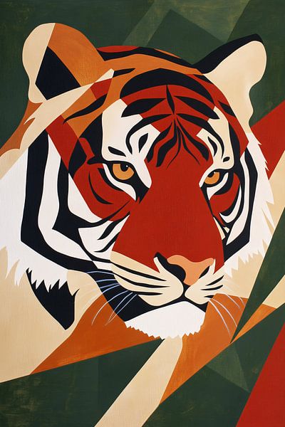 Art abstrait et énergique du tigre par Imperial Art House