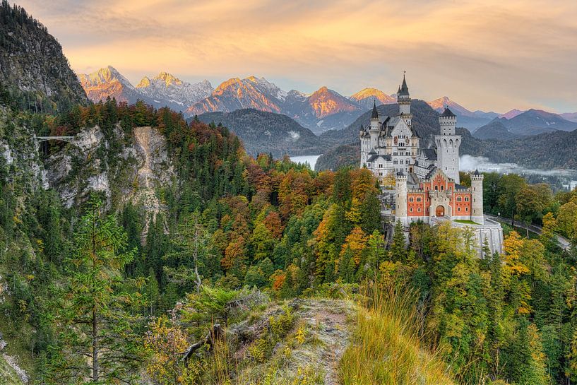 Neuschwanstein Castle and Marienbrücke by Michael Valjak
