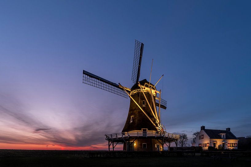 Mill D'Olde Zwarver juste avant le lever du soleil par Erik Veldkamp