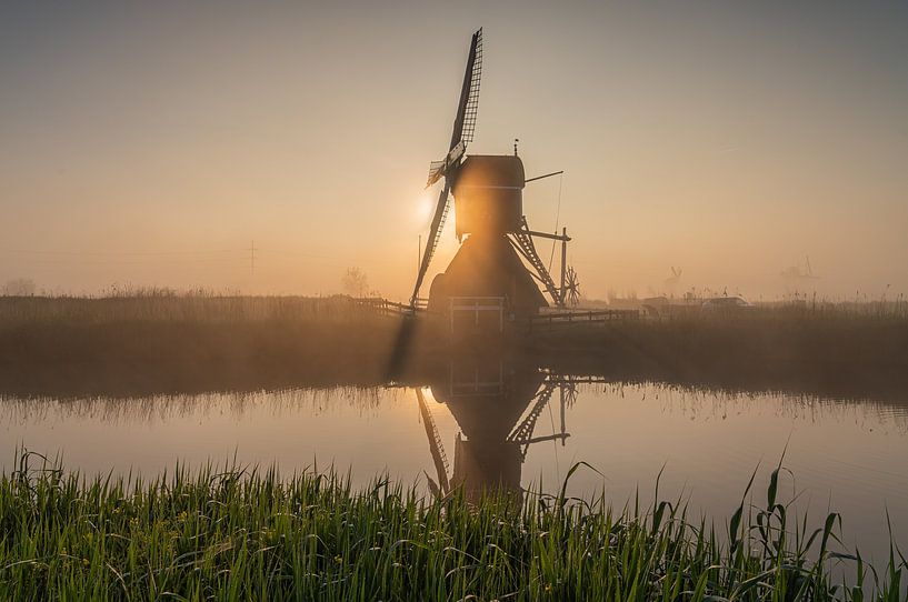 Lever de soleil brumeux au Munnikenmolen par Jeroen de Jongh Photographie