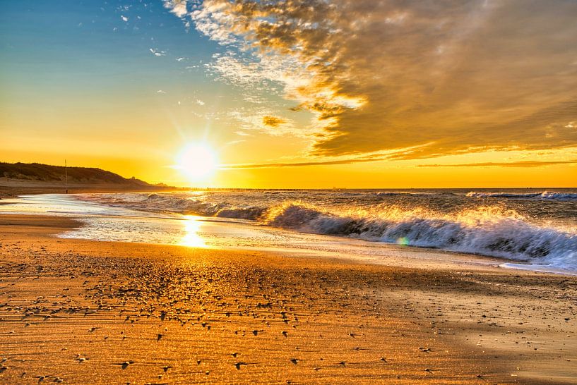 Sonnenuntergang am holländischen Strand von janus van Limpt