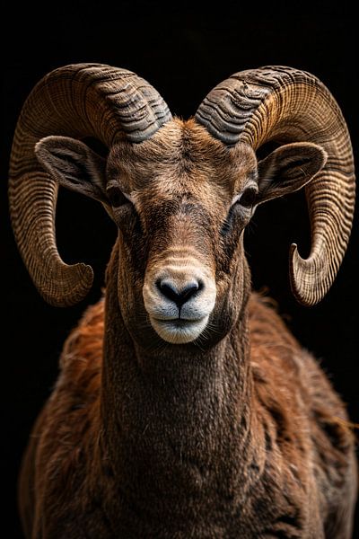 Beeindruckender Widder mit eleganten Lockenhörnern von Art & Soul Creations
