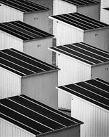 Strandhutjes aan zee