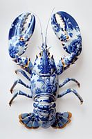 Lobster Luxe - Delfts Blauwe kreeft met bloem patroon