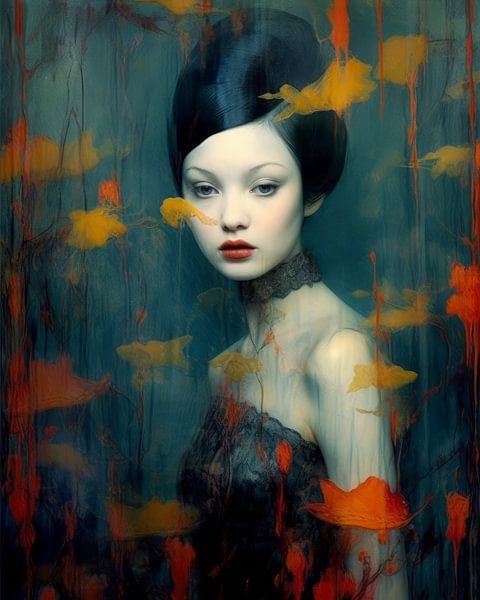 Portrait botanique coloré par Carla Van Iersel