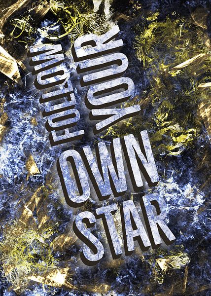 Inspirierender Spruch Typografie in blau und gold von KalliDesignShop