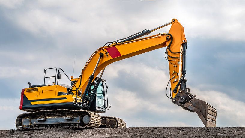 Grande excavatrice jaune par Günter Albers