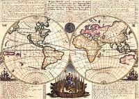 Vintage Weltkarte anno 1728