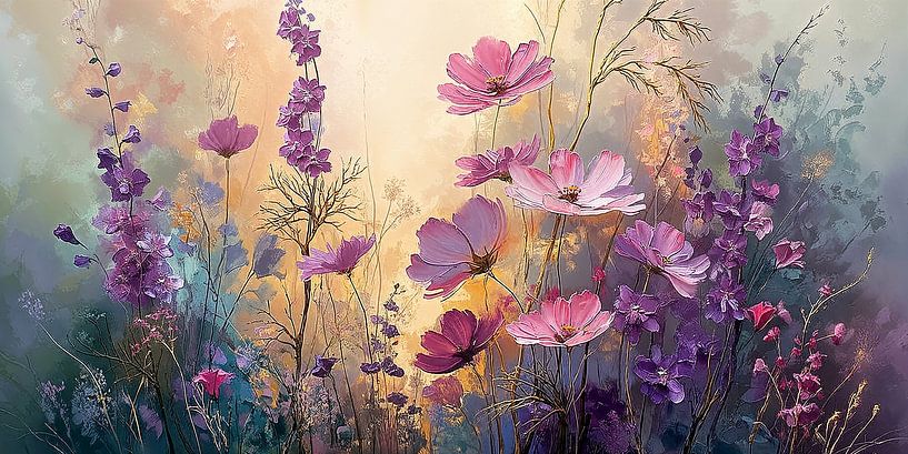 Purple Flower Field in Morning Light no.5 by Studio BB