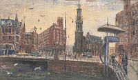 Arnold Olderhave - The Muntplein in 1953 rightly the dovecote.