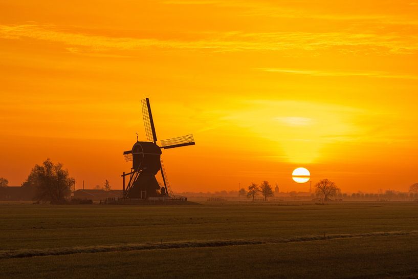 Le moulin de Weteringen avant et après le lever du soleil par Rob Saly