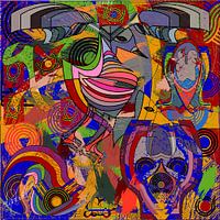 geometric art bird pigeon