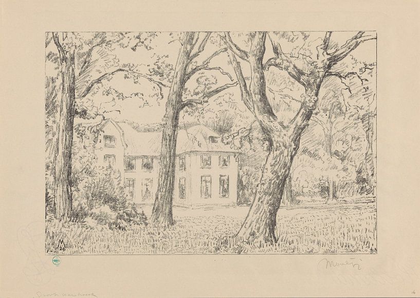 Simon Moulijn, View of villa Groot Haesebroek from the Groot Hasebroeck garden, 1926 by Atelier Liesjes