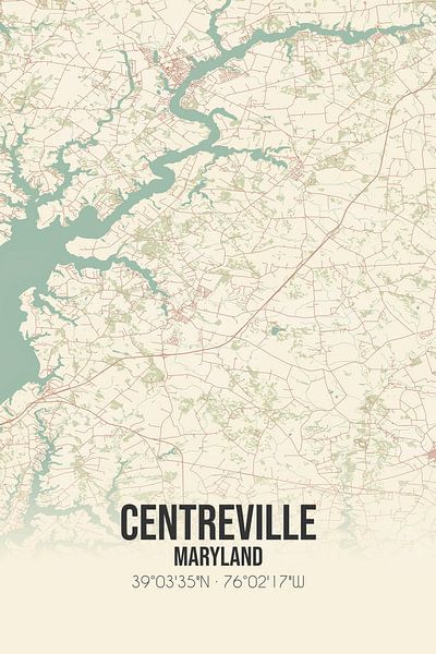 Carte ancienne de Centreville (Maryland), USA. par Affiches de lieux