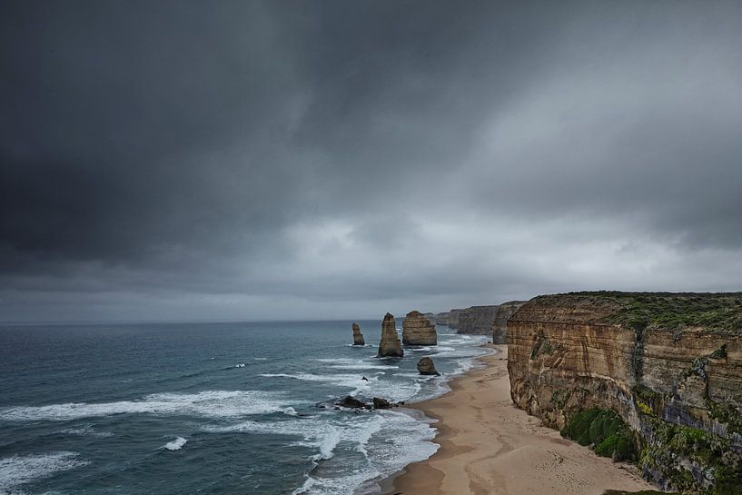 Twelve Apostles scenic viewpoint at Castle Rock on the pacific ocean road in Victoria, Australia by Tjeerd Kruse