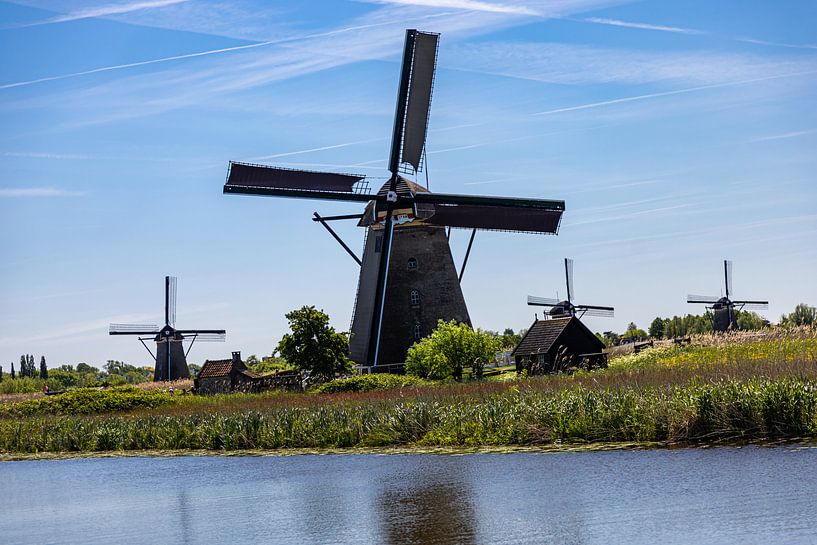 Mills in the Kinderdijk polder landscape by Carin IJpelaar
