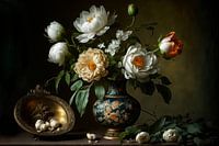 Still life with white flowers.