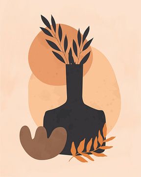 Modern still life illustration in light and dark colors by Tanja Udelhofen