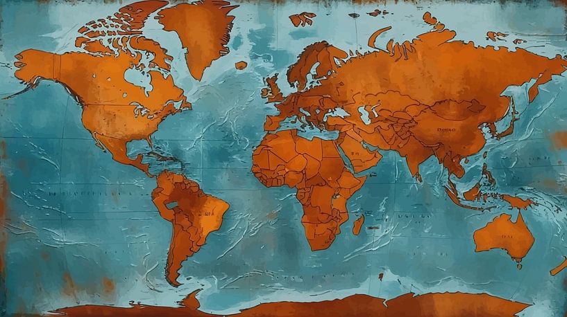 Carte du monde - Rouille par MIROKKU