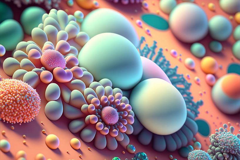 Fractal bio organism in close-up by Bernardine de Laat