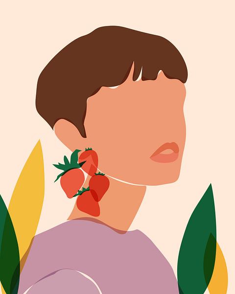 Abstract Strawberry Earrings by Kintsugi99 