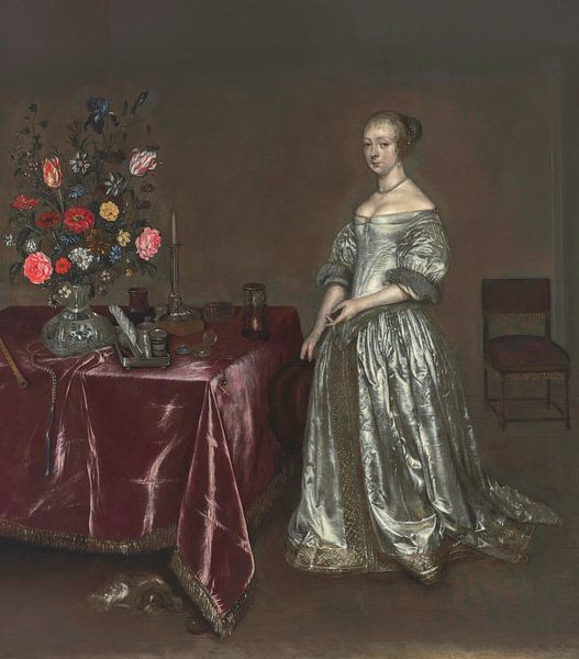 Junge Frau mit Stillleben, Gesina ter Borch von Meisterhafte Meister