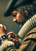 Rembrandt regarde son Apple Watch