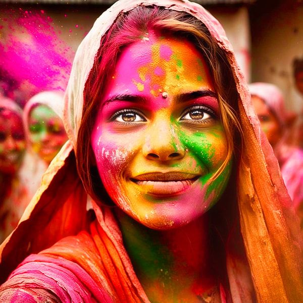 Holi Phagwa colour festival portrait by Digital Art Nederland