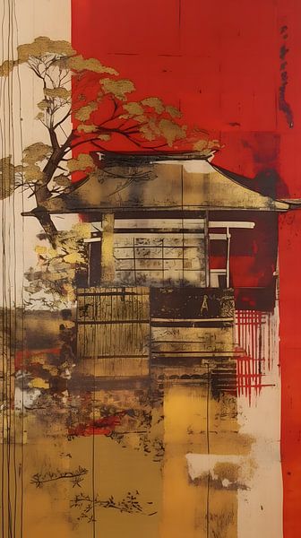 Chuchotements japonais du passé. En sépia et or par Steinfox Art