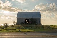 Sonnenuntergang-Farm