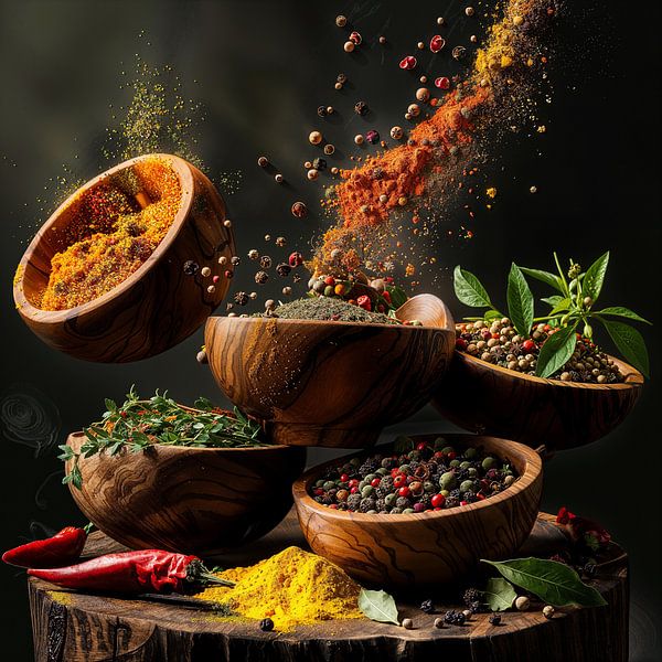 Vliegende kruiden - Keuken van Poster Art Shop