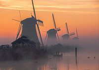 Kinderdijk Windmills sunrise