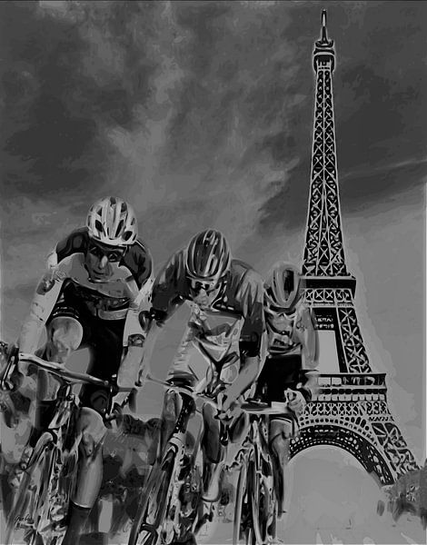 Wielrenners in Parijs van ! Grobie