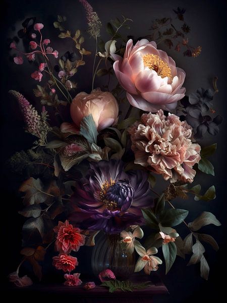Modern Botanical Flower Arrangement VI by Flora Exlusive