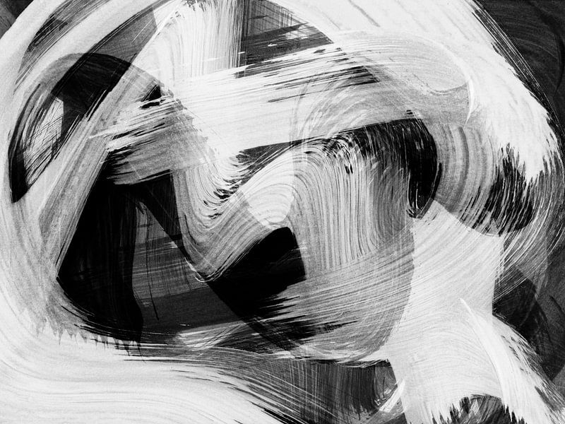 Strokes 28 | Black &amp; White Expressionism by Menega Sabidussi