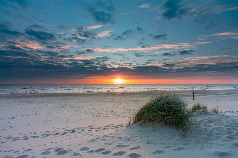 Stranddünen Paal 15 Texel Strandhafer schöner Sonnenuntergang von Texel360Fotografie Richard Heerschap