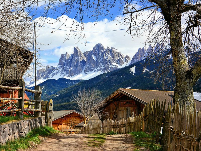 St. Jacob im Villnösstal im Frühling von Gisela Scheffbuch