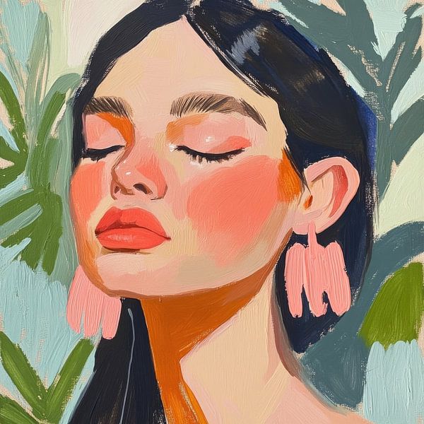 Gouache fashion portrait by Kunstkabinet