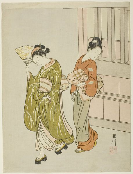 Suzuki Harunobu - Clearing Breeze from a Fan (Ogi no seiran), from... von Peter Balan