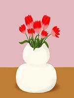 Tulpen in weißer Vase