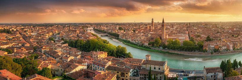 Skyline panorama of Verona city in Italy by Voss photography