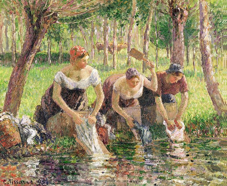 Camille Pissarro,De Wasvrouwen van finemasterpiece