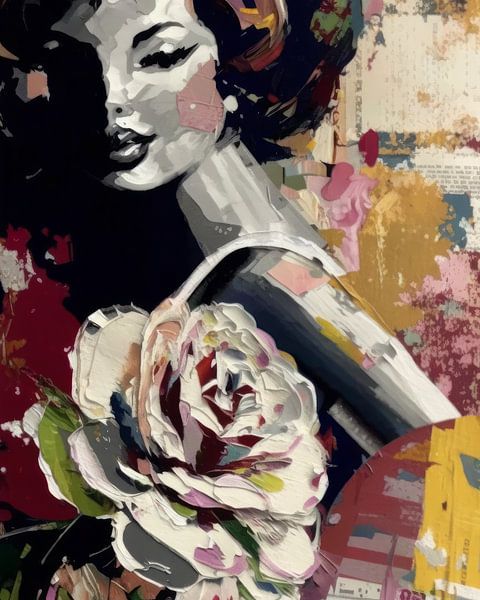 Pop-Art-Porträt kombiniert mit Collage von Studio Allee