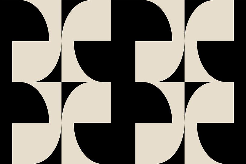 Moderne abstrakte minimalistische geometrische Retro-Formen in Weiß und Schwarz 3 von Dina Dankers